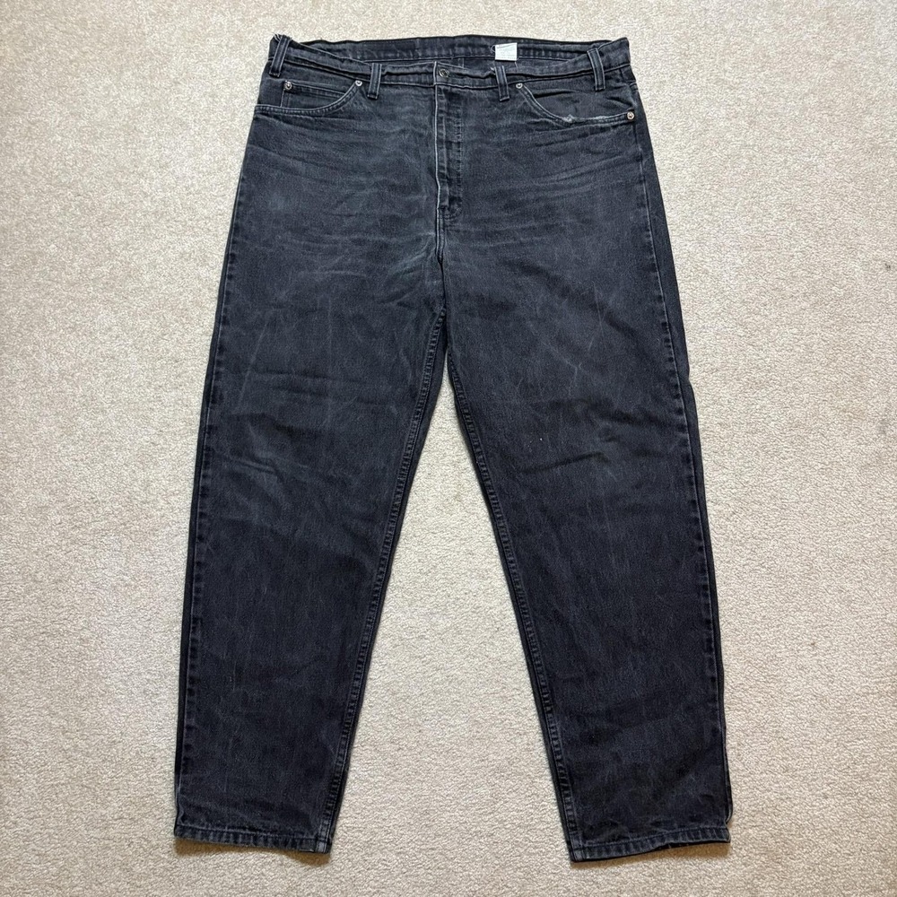 Vtg Levis 550 Jeans Mens 40x30 Black Relaxed Fit Orange Tab Tapered Denim 90s
